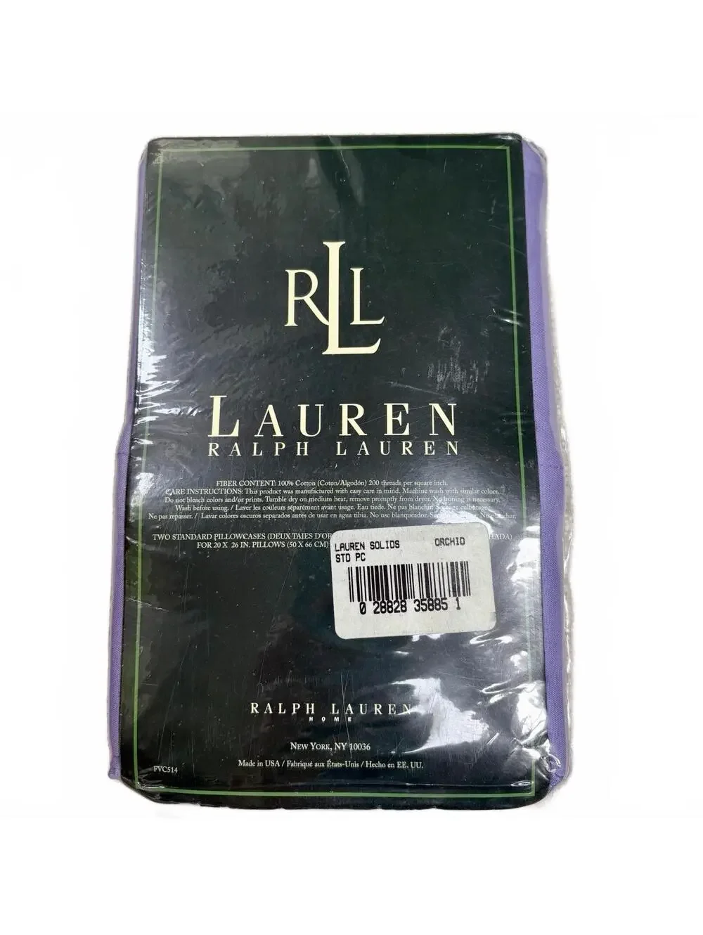 Lauren Ralph Lauren Orchid Purple Solid Pillowcases Cotton Standard 4 NEW READ